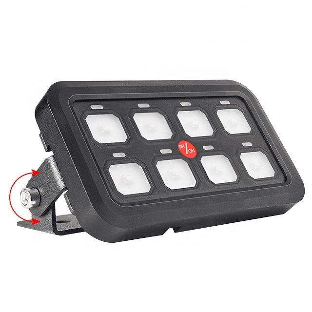 LED ROCKER SWITCH Box Automatic Dimmable On-Off led SWITCH 12V 8 Gang Car Marine Switch Panel