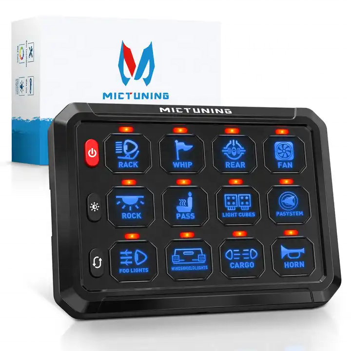 Hot Sale APP Control LED ROCKER SWITCH PANELMulti-Fuctions 12Gang Switch Panel 12v panel marine car