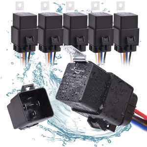 MICTUNING Car Accessories SPDT Style Automotive 16AWG 14AWG 12V 5 Pin Waterproof Relay Harness Set