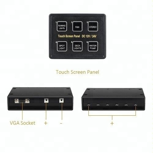 MICTUNING rocker switches 12V/24V 6 Gang LED Switch Touch Screen Panel Control Box switch gang panel