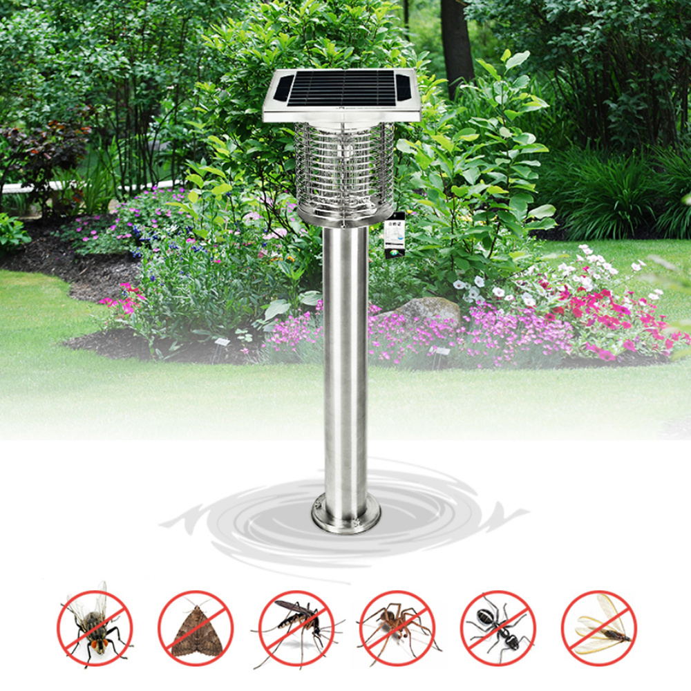 Outdoor Solar Lamp kill Moustique Lamp Waterproof UV Fly Bug Zapper Insect control Solar powered mosquito trap