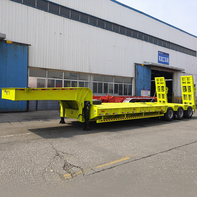 3 4 Axle 60 Tons 100 Ton Hydraulic Extendable Lowboy Lowbed Low Bed Truck Semi Trailer For Sale