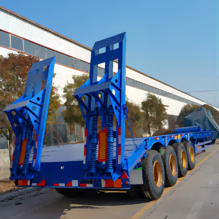 3 4 Axle 60 Tons 100 Ton Hydraulic Extendable Lowboy Lowbed Low Bed Truck Semi Trailer For Sale