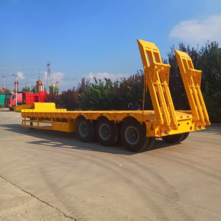 3 4 Axle 60 Tons 100 Ton Hydraulic Extendable Lowboy Lowbed Low Bed Truck Semi Trailer For Sale