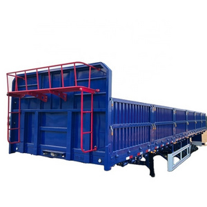 Jinma factory 40 tons side wall trailer fence semi trailer with container twist lock for cattle transportation