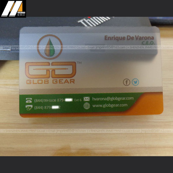 Large supply good quality transparent plastic business card