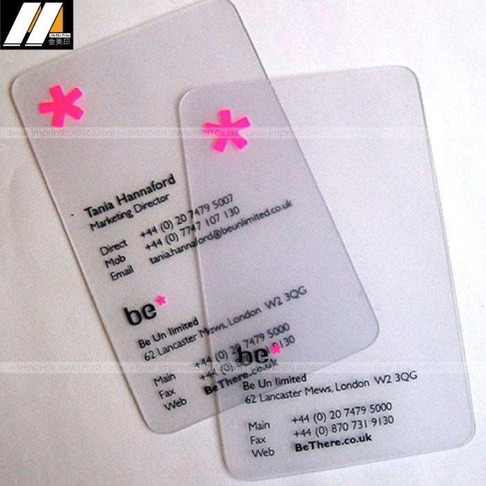 Large supply good quality transparent plastic business card