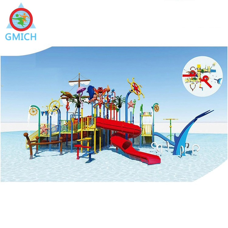 Fiberglass material Water amusement park backyard water park aqua park equipment for swimming pool