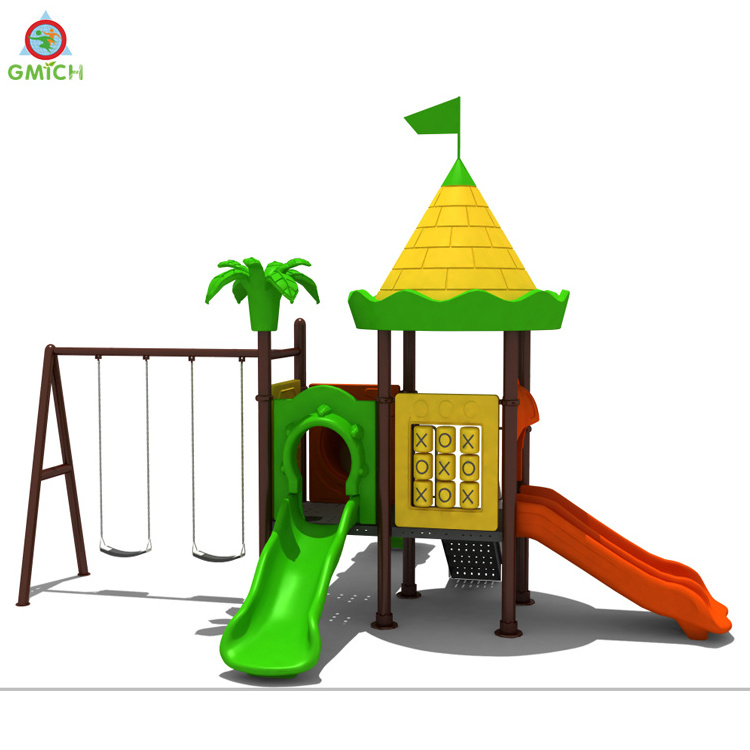 Hot sale outdoor swing sets playground outdoor plastic slide and swing amusement park playground equipment