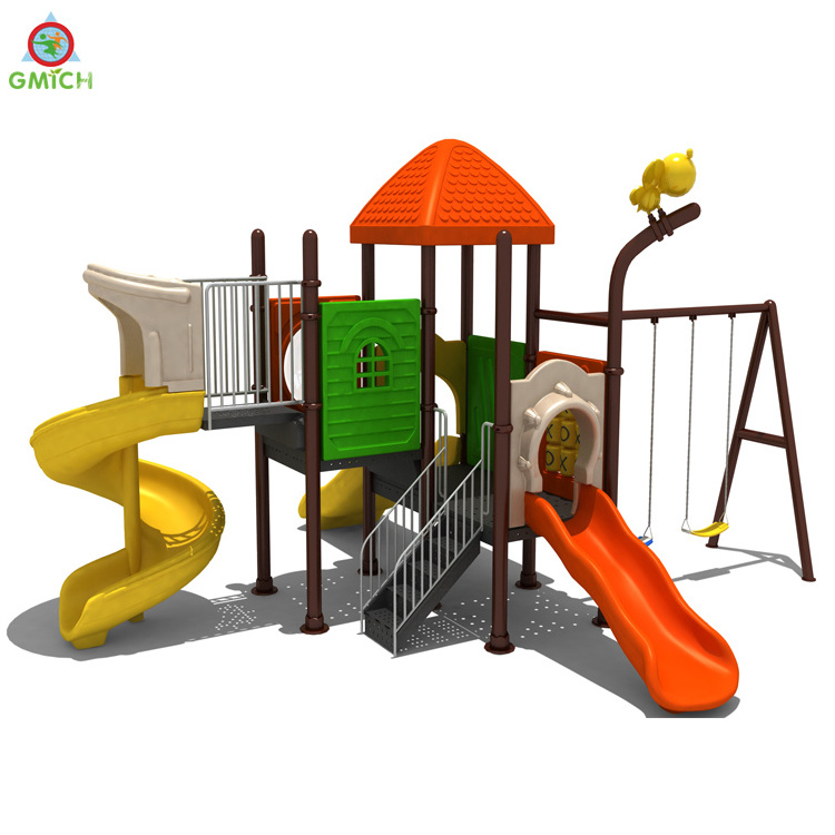 Hot sale outdoor swing sets playground outdoor plastic slide and swing amusement park playground equipment