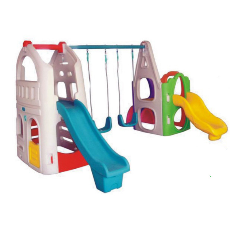 Playground slide and swing inside slide and swing set kindergarten plastic swings and slides