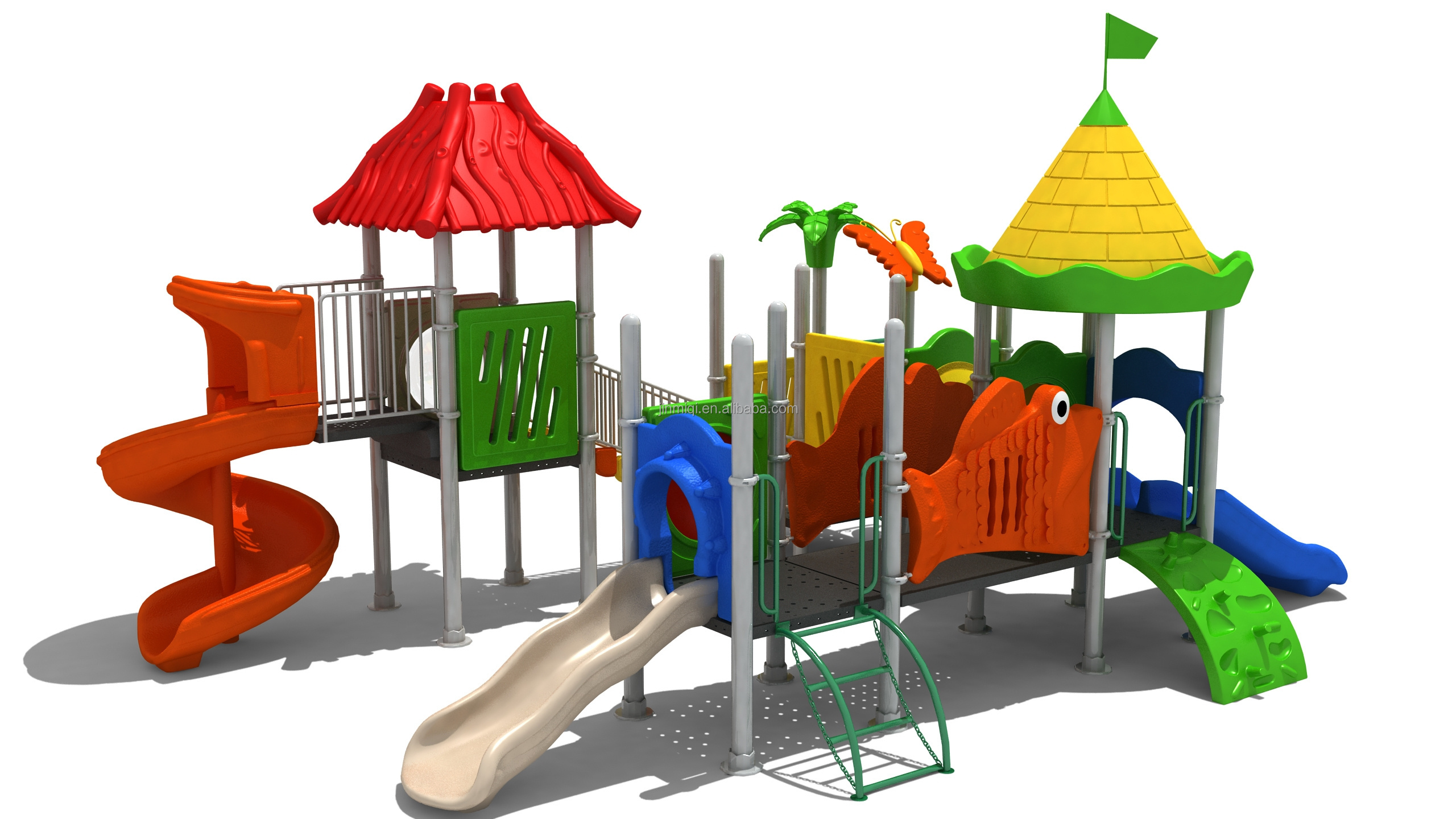 Low price kids playground plastic equipments amusement park commercial entertainment outdoor playground slide