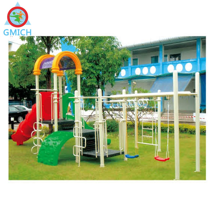 Plastic Kids Playground With Stainless Steel Slide