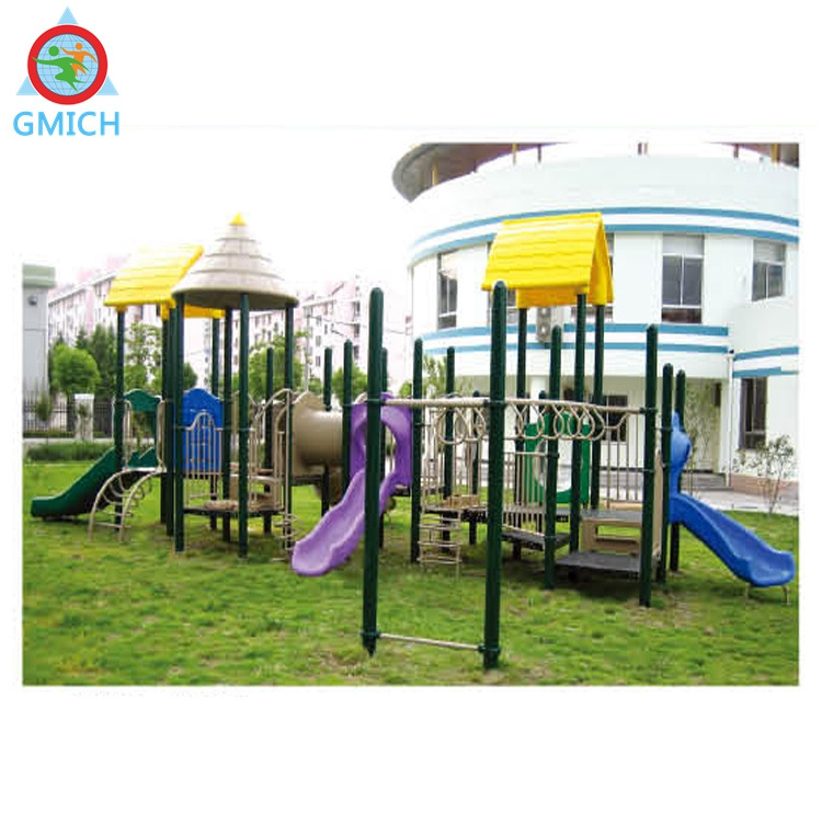 Plastic Kids Playground With Stainless Steel Slide