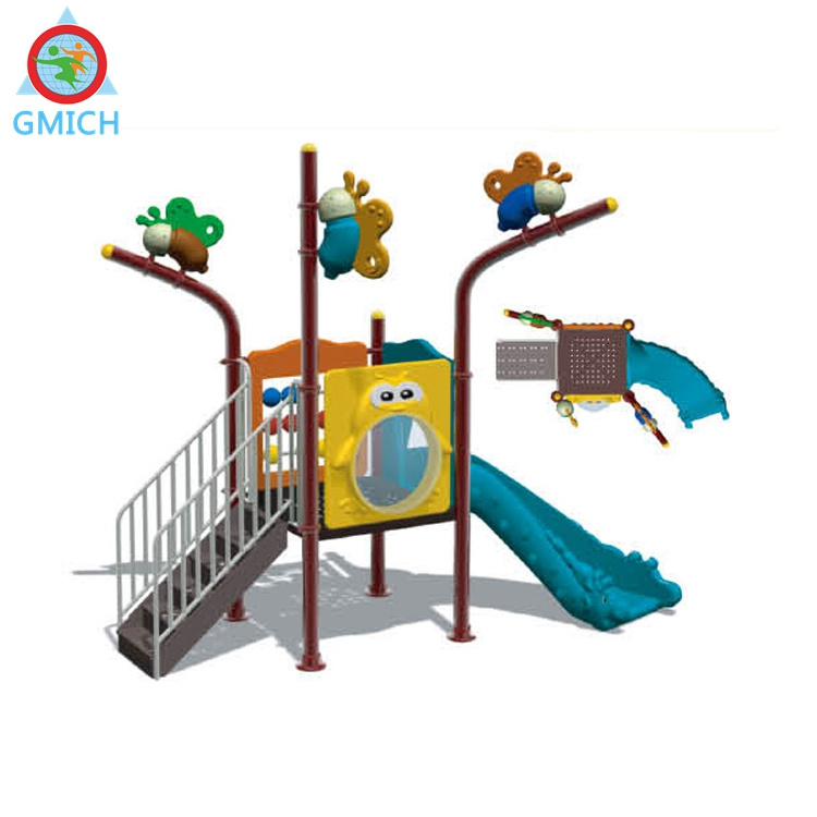 Plastic Kids Playground With Stainless Steel Slide