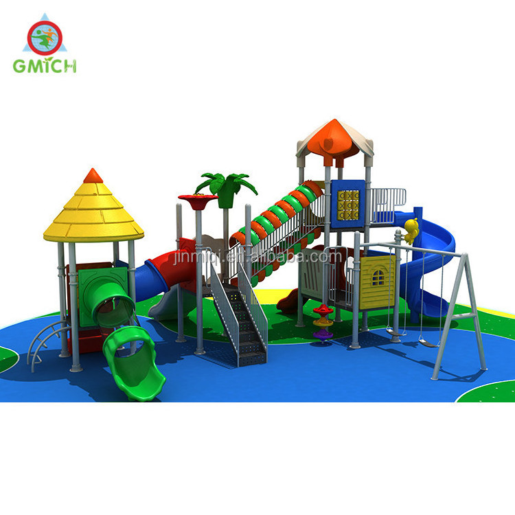 kindergarten outdoor play equipment kids playground commercial outdoor playground equipment slide with swing set for sale