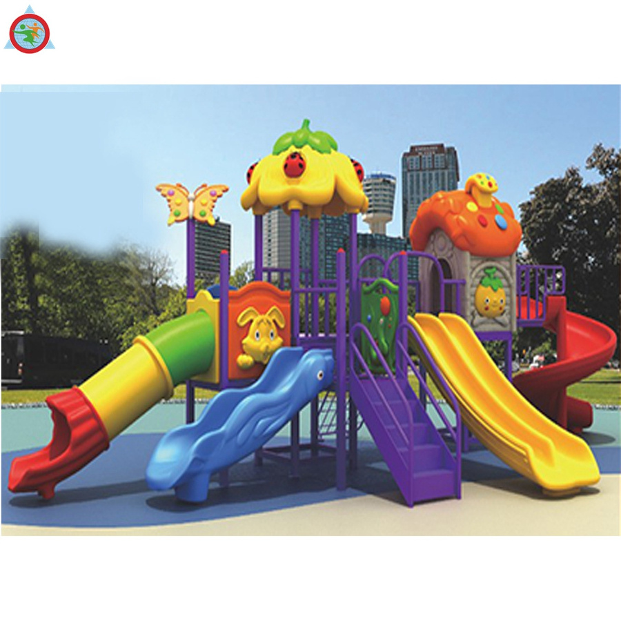 Children amusement park toys small set playground outdoor slide with swing kids swing and slide