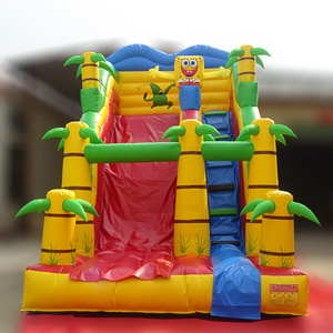 Kids inflatable amusement park PVC air jumping castle kids slide bouncy castle