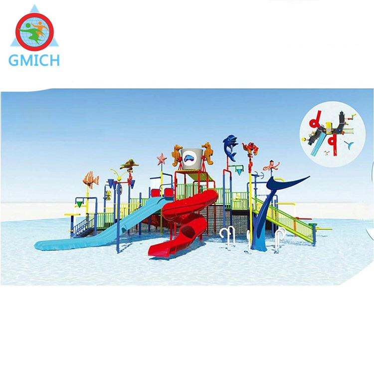 Fiberglass material Water amusement park backyard water park aqua park equipment for swimming pool