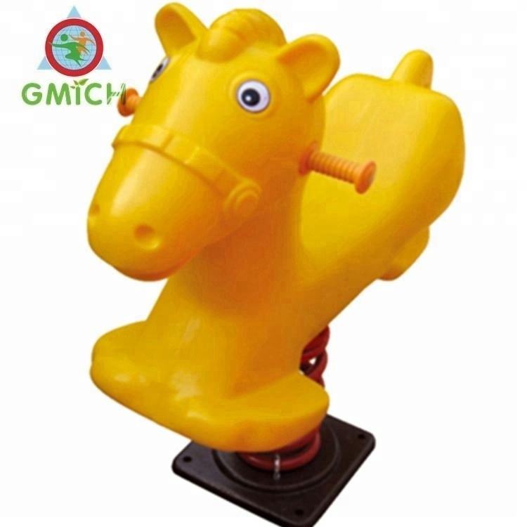 park equipment manufacturer Guangzhou Jinmiqi company Outdoor plastic rocking horse rider open playground spring ride