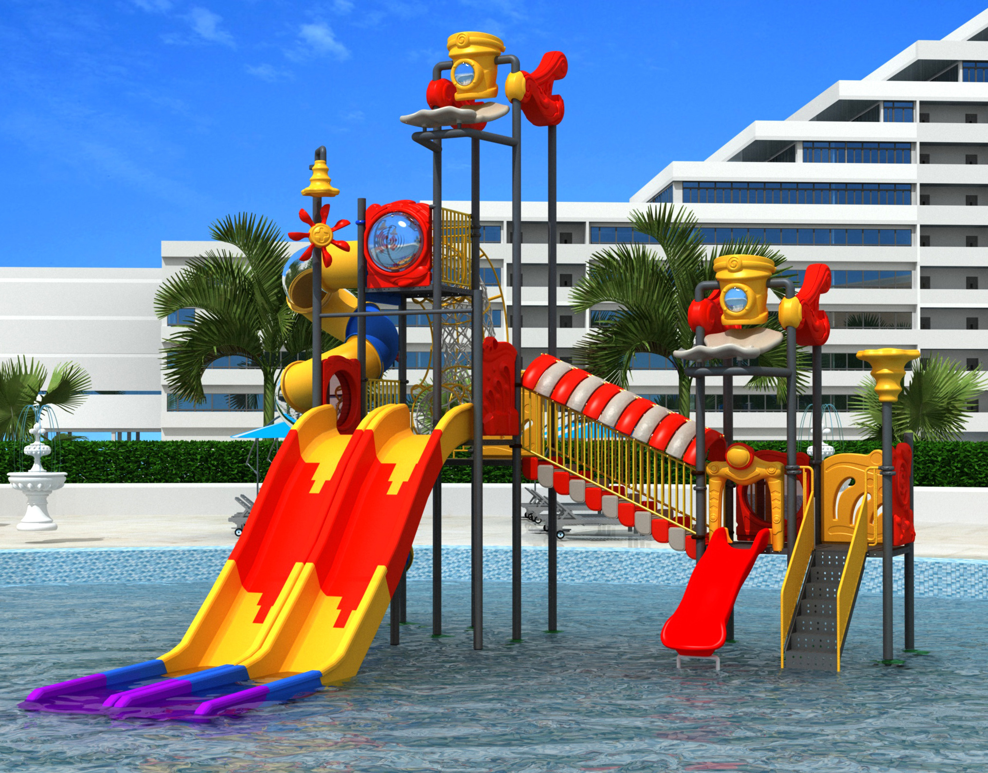 Jinmiqi factory new design water spray playground equipment fiberglass spray park equipment manufacturer water park water slid