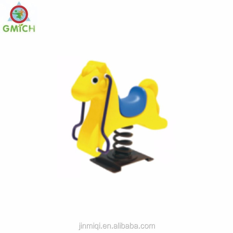 park equipment manufacturer Guangzhou Jinmiqi company Outdoor plastic rocking horse rider open playground spring ride