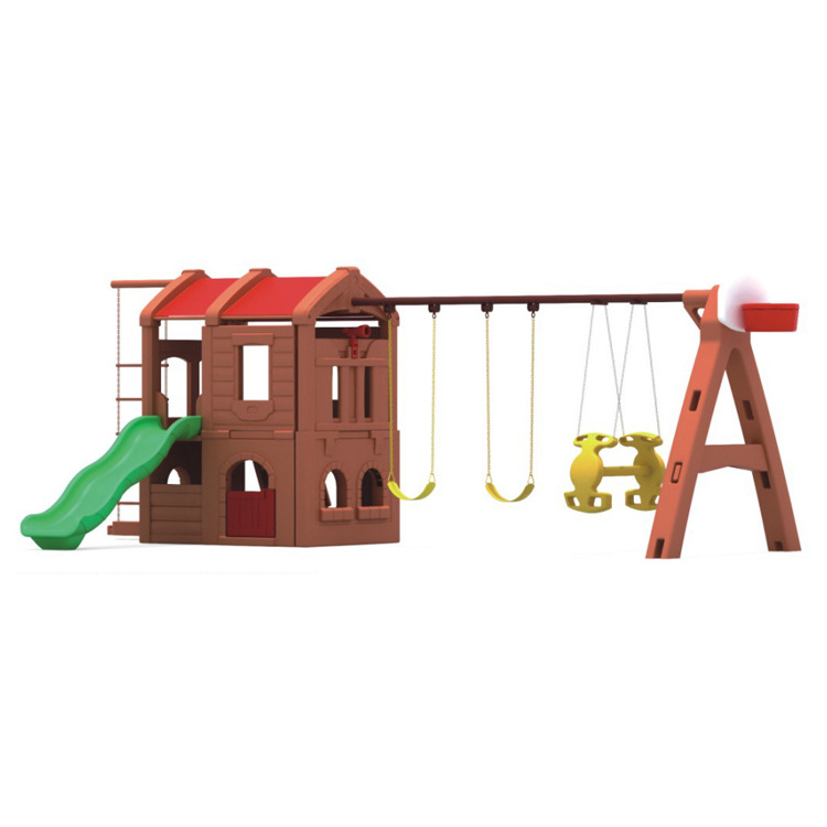 Playground slide and swing inside slide and swing set kindergarten plastic swings and slides