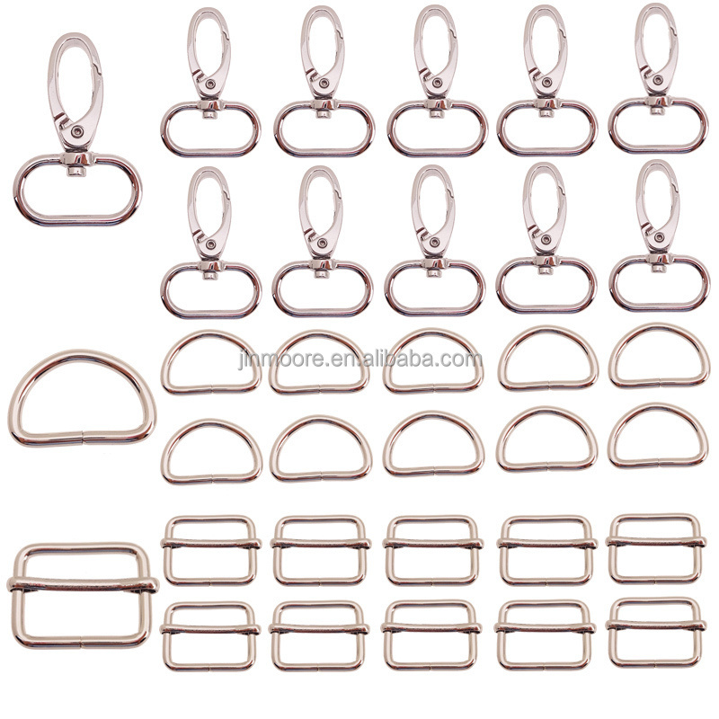 Purse Bag Making Hardware Set Swivel Hook With D Ring And Triglide Slide Buckle Kits Wholesale