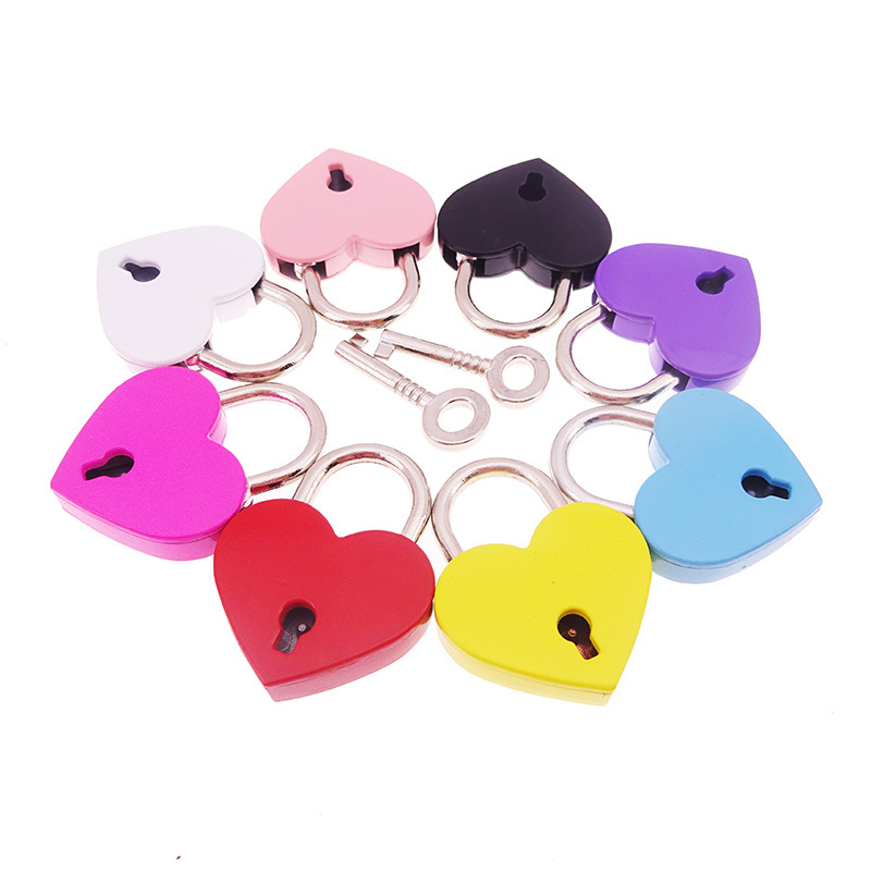 Wholesale Medium Heart Shape Padlock Wedding Jewelry Box Diary Book Suitcase Key Lock