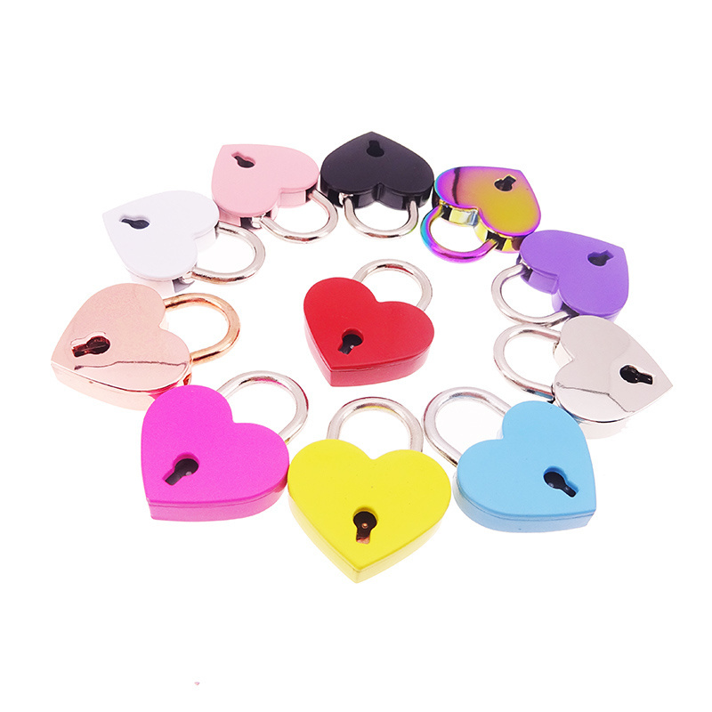 Wholesale Medium Heart Shape Padlock Wedding Jewelry Box Diary Book Suitcase Key Lock