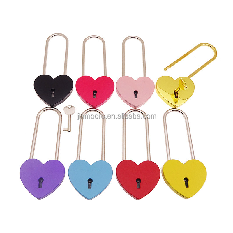 Long Shark Heart Padlock With Key Vintage Mini Padlock for Luggage Box Key Lock