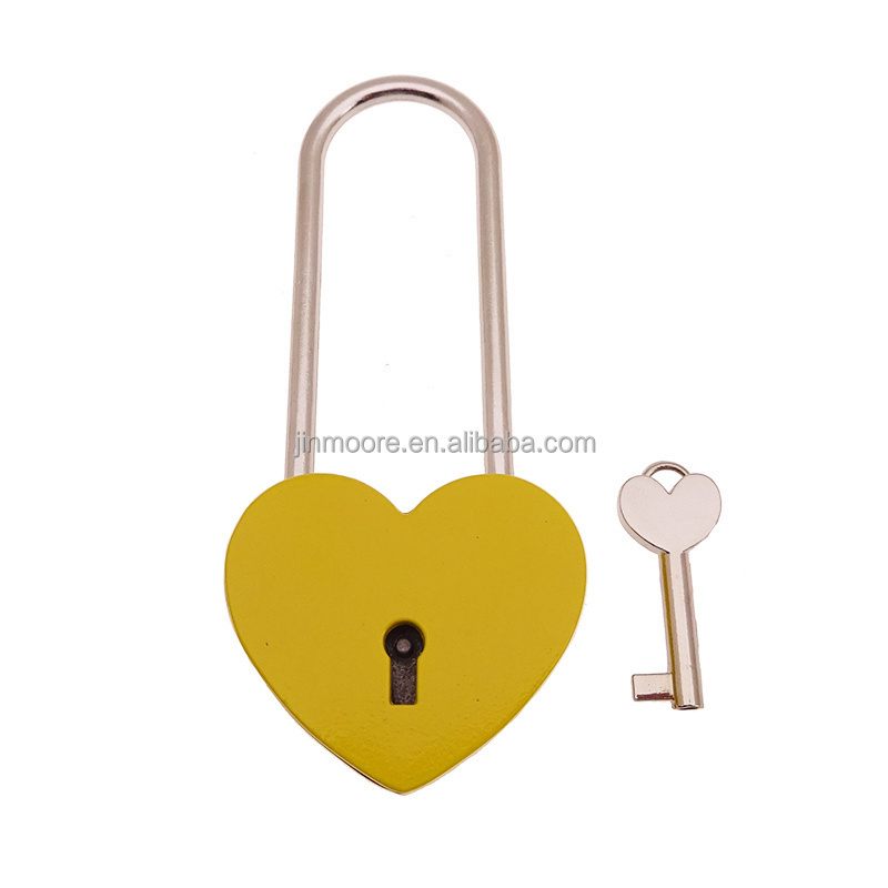 Long Shark Heart Padlock With Key Vintage Mini Padlock for Luggage Box Key Lock