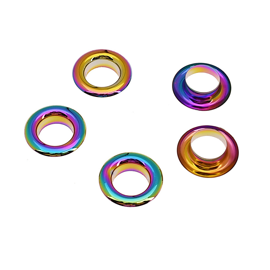 12mm Inner Metal Rainbow Eyelet With Washer Leather Craft Repair Grommet For Bag Shoes Belt Craft Supplies