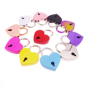 Wholesale Medium Heart Shape Padlock Wedding Jewelry Box Diary Book Suitcase Key Lock