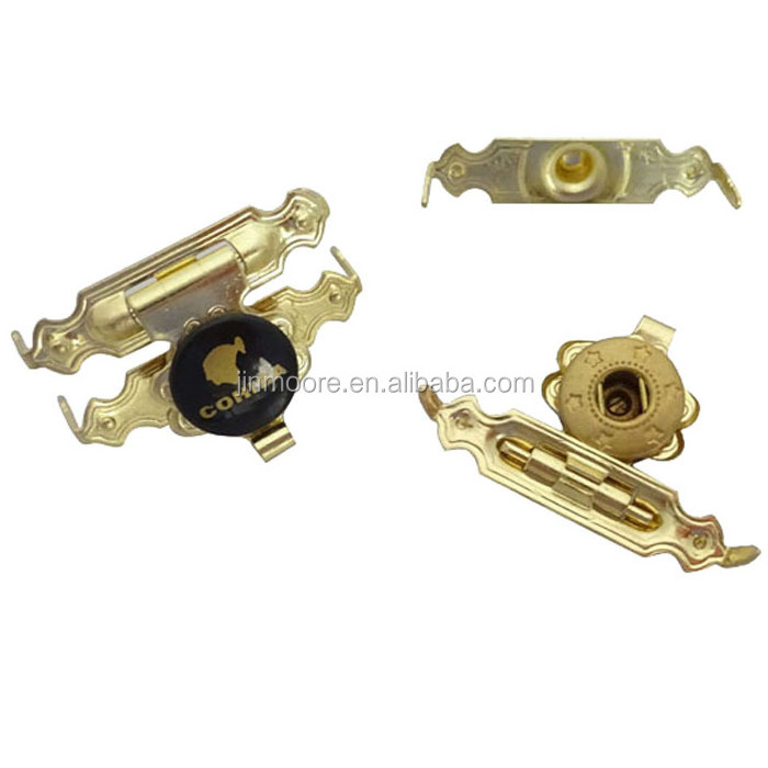 Custom Emposy Logo Brass Small Wooden Box Lock Latch