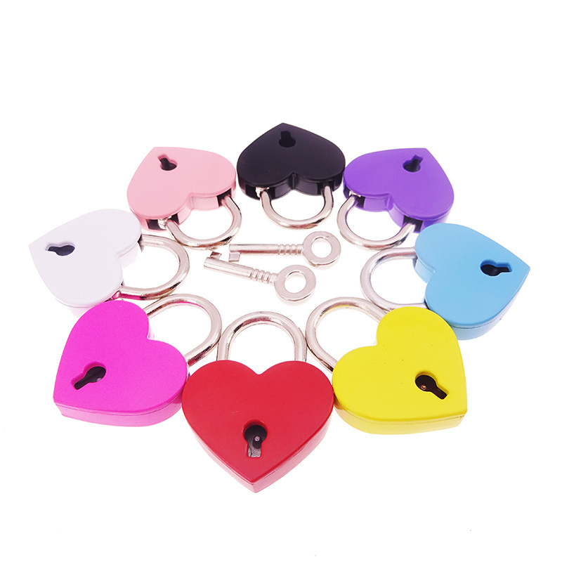 Wholesale Medium Heart Shape Padlock Wedding Jewelry Box Diary Book Suitcase Key Lock