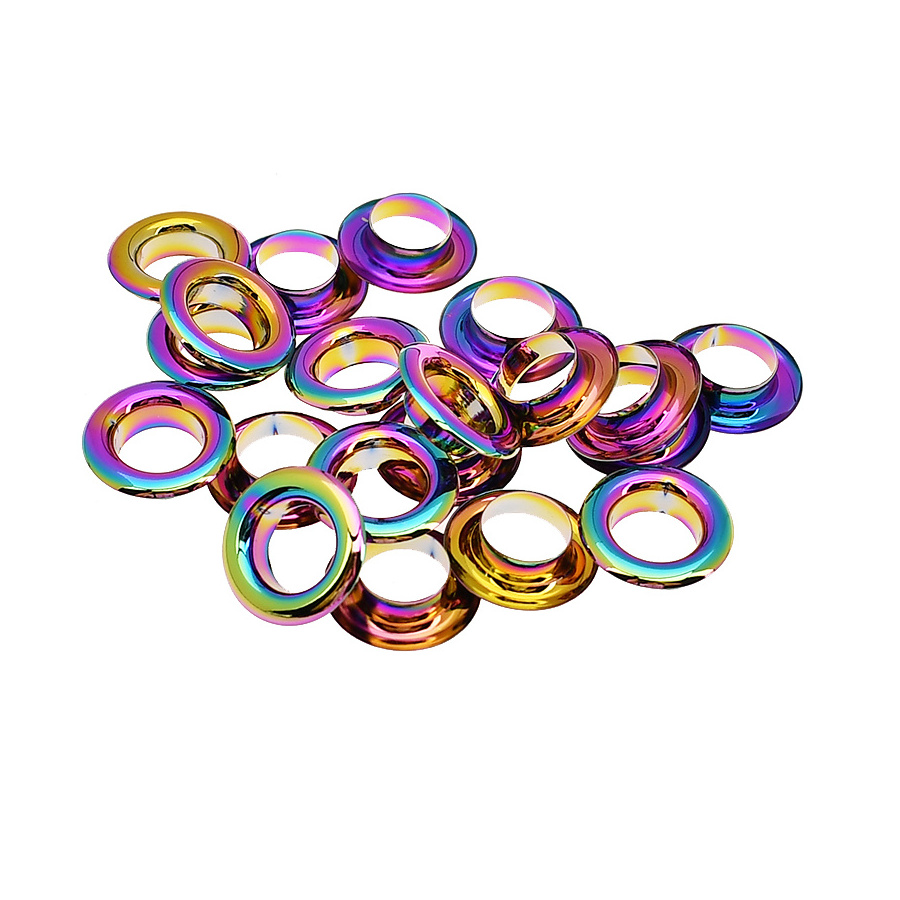 12mm Inner Metal Rainbow Eyelet With Washer Leather Craft Repair Grommet For Bag Shoes Belt Craft Supplies