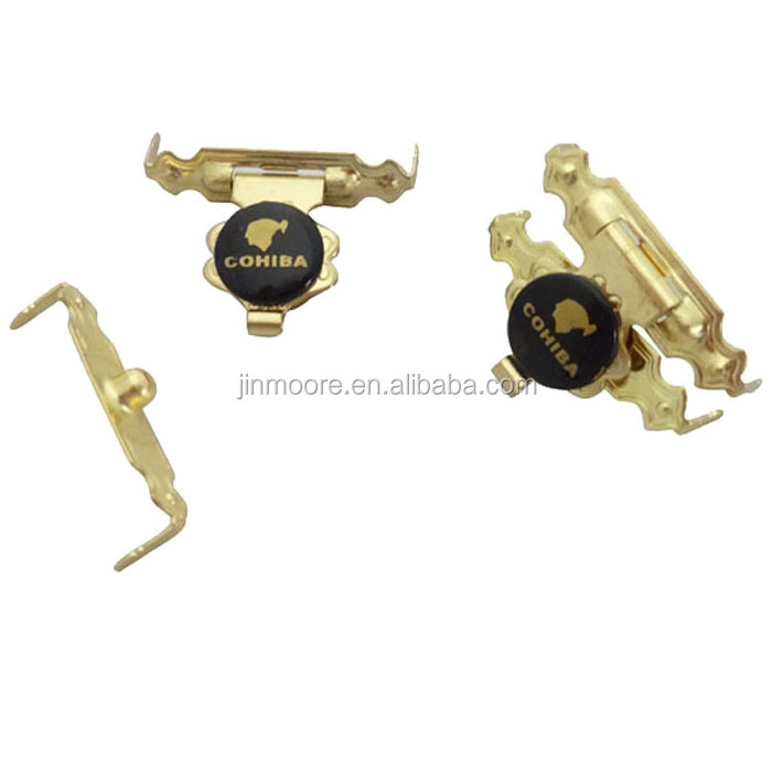 Custom Emposy Logo Brass Small Wooden Box Lock Latch