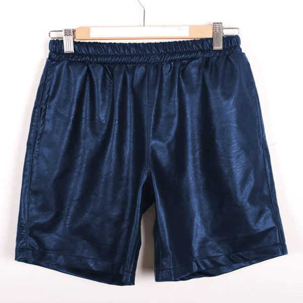 Summer Mens Leather Shorts Sports Gym Casual Wear Elastic Waist Hip Hop Short Pants Custom Pu Leather Shorts Men