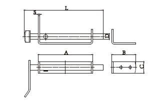 Heavy Duty Safety Gate Latch Sliding Door Bolt L-shape Metal Gate Latch Hardware manufacturer