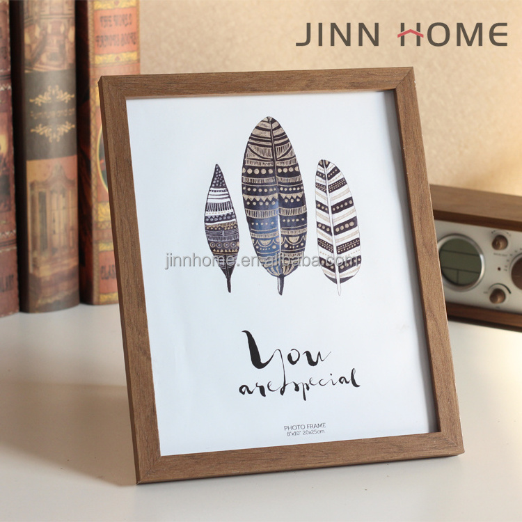 Hot Sale 6-7-8-10 Inch MDF Wooden Photo Frame Simple Classical Art Frame for Home Use Customized Size Hanging Style