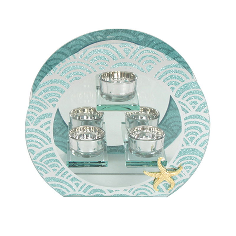 Wedding Decor for Table Mercury Glass Tealight Candle Holders Bulk for Birthday Party Home Decoration Turquoise