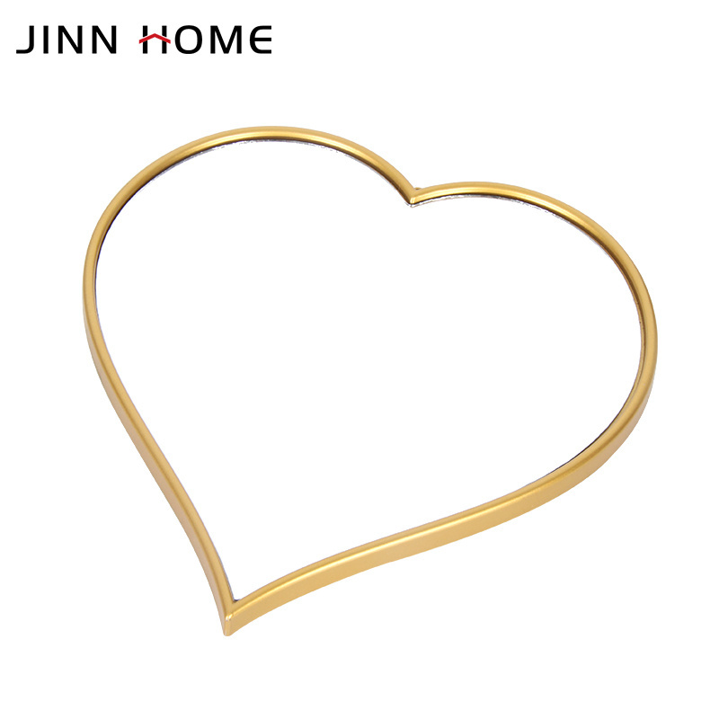 Jinn Home 5 PCS Mirrors Set Gold Heart Decorative Wall Mounted Mirror Art Decor