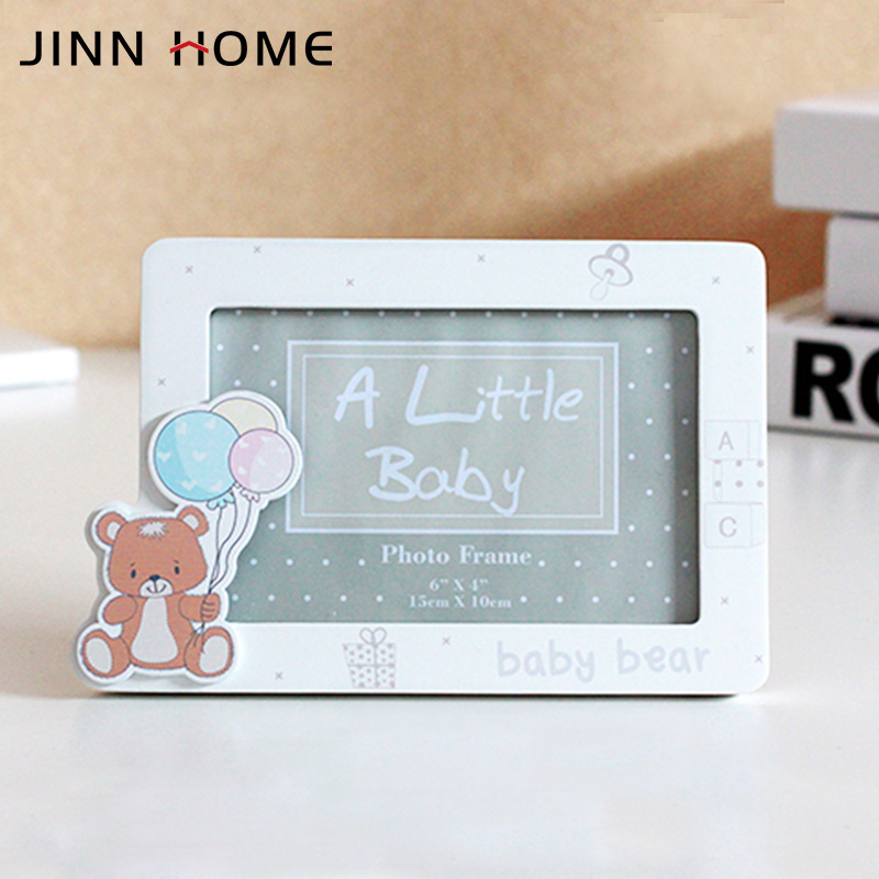 Jinnhome Hot Sale Baby Photo Frame 4x6 MDF Wood Cartoon Bear Printed Picture Frames