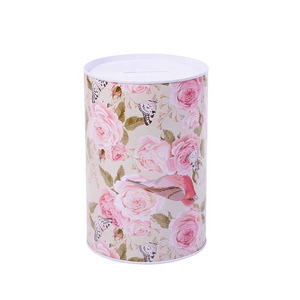 Coin Counting Flower Pattern Money Box Metal Piggy Bank Saving Box For Gift Customized