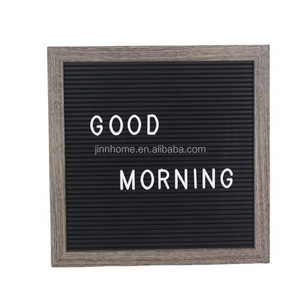 Lovely 10\"X10\" Wood Black Plastic Changeable Letter Board with 196 Letters MDF Felt Letter Box for Home Decoration Art Display