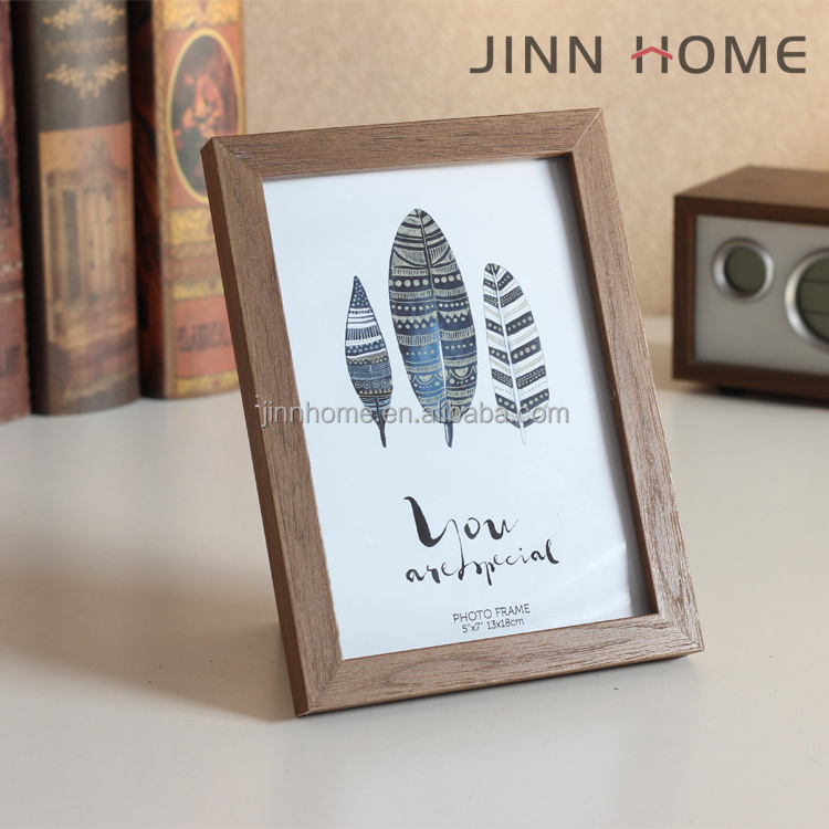 Hot Sale 6-7-8-10 Inch MDF Wooden Photo Frame Simple Classical Art Frame for Home Use Customized Size Hanging Style