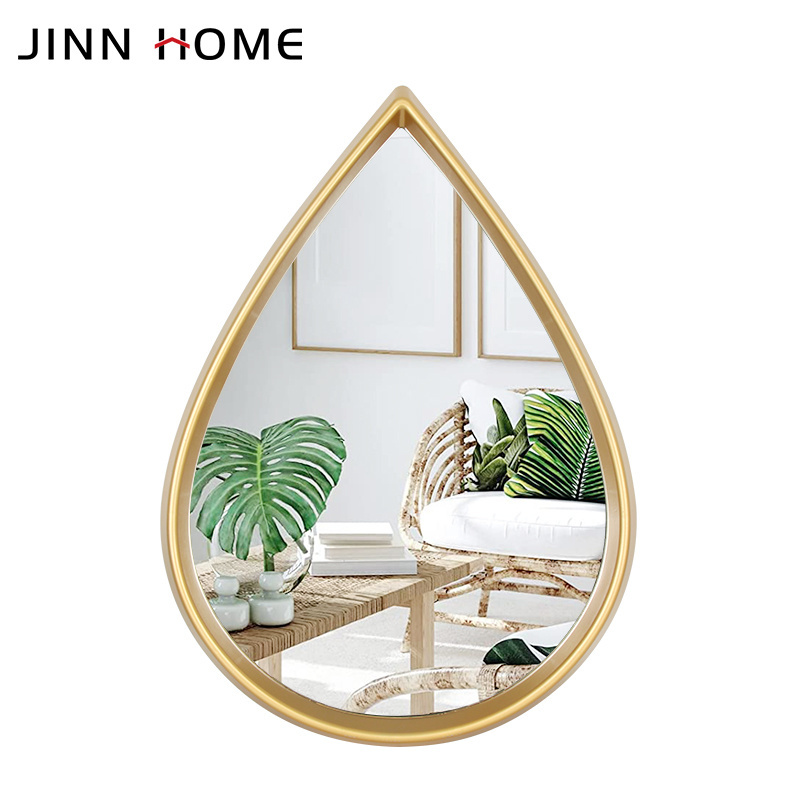 Jinnhome Home Decoration Decoration Mirror Art Water Drop Shaped iron Metal Border Shaped Art Mirror