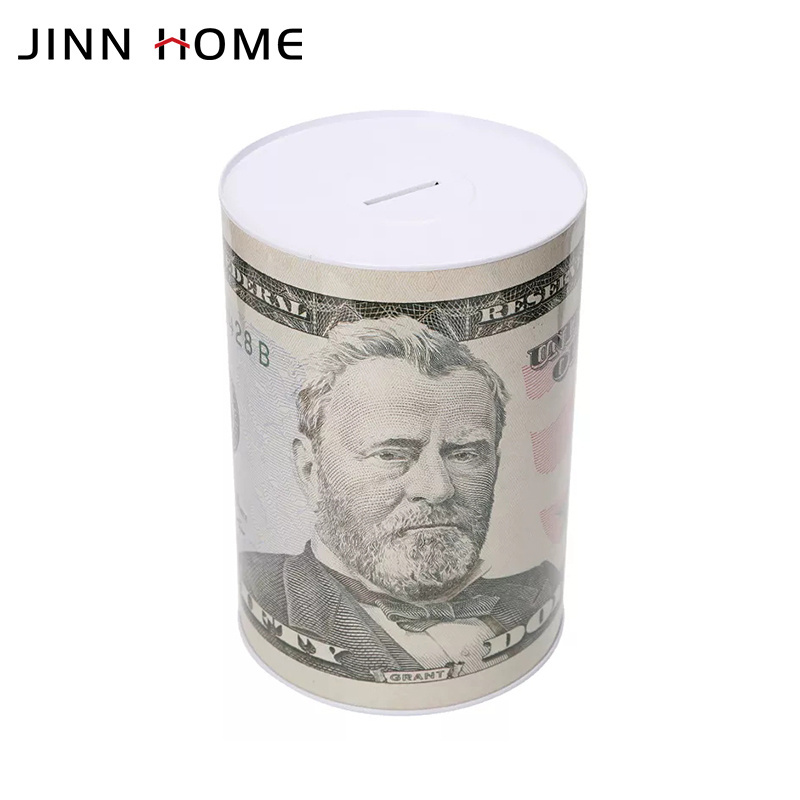 Jinn Home Coin Counting flower pattern money box metal piggy bank for Gift Customized Money Jar Decor Money Jar