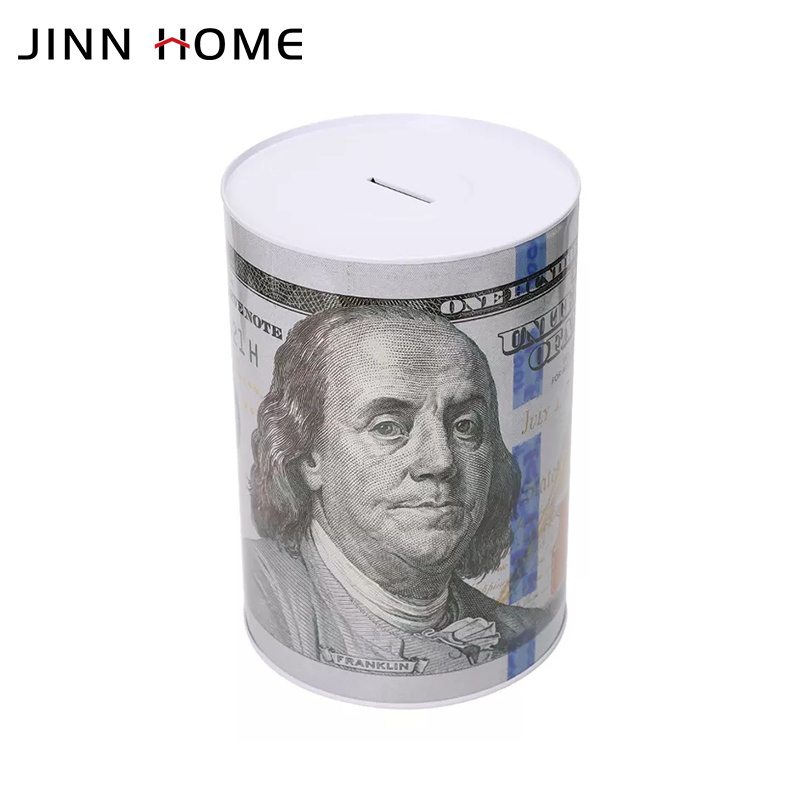 Jinn Home Coin Counting flower pattern money box metal piggy bank for Gift Customized Money Jar Decor Money Jar